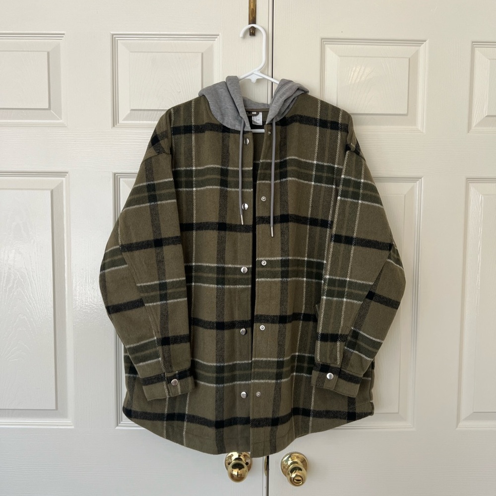 H&M Plaid Hooded Jacket